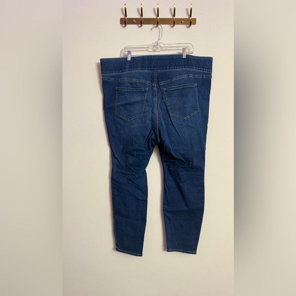 Old Navy Dark Distressed Rockstar Super Skinny Jeggings Mid Rise Jeans 24W - Picture 5 of 5